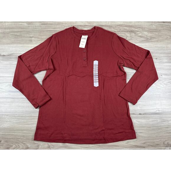 Duluth Trading Co. Women’s Longtail T Long Sleeve Henley Rust‎ Red XL - Picture 1 of 6